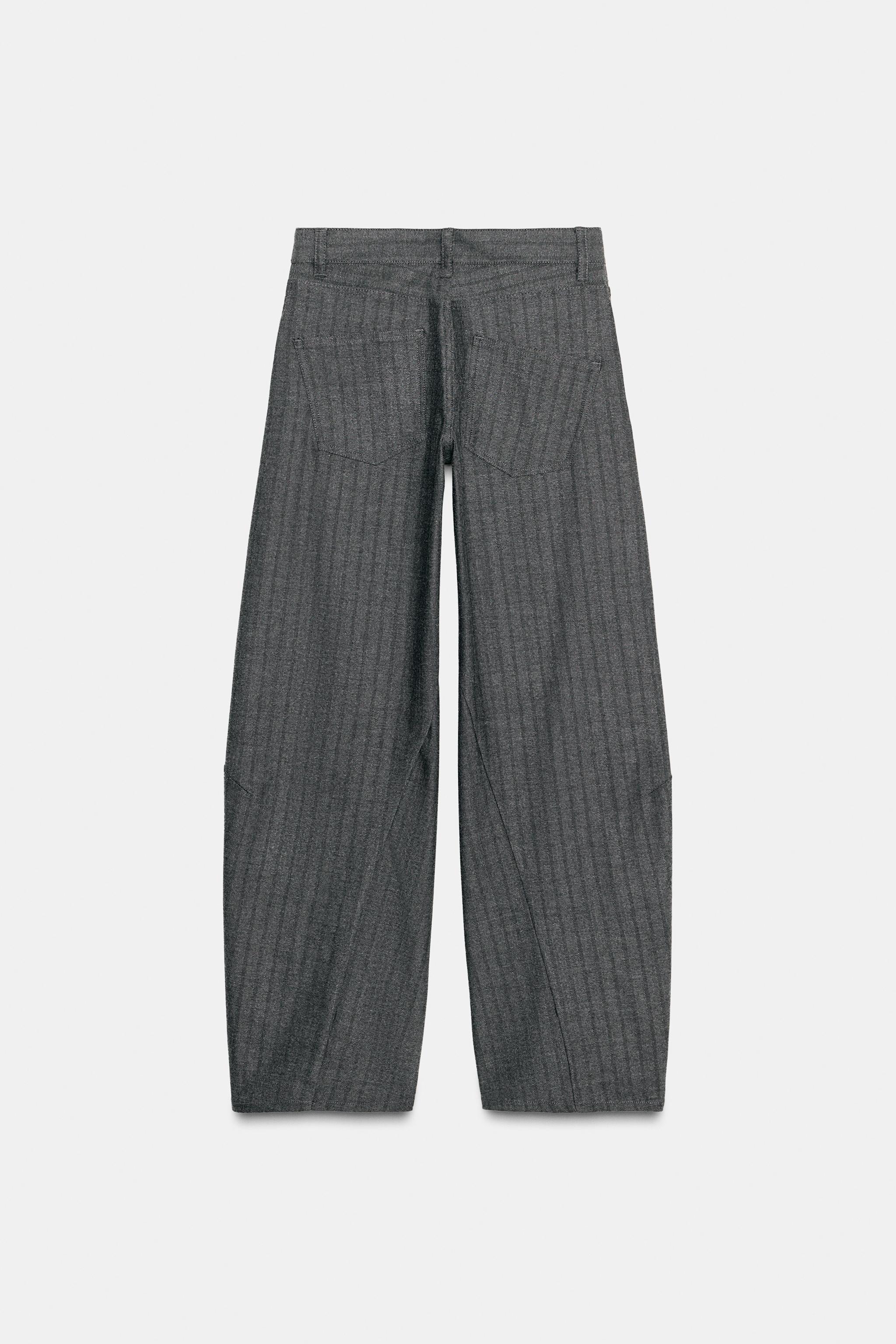 ZW COLLECTION STRIPED BARREL PANTS
